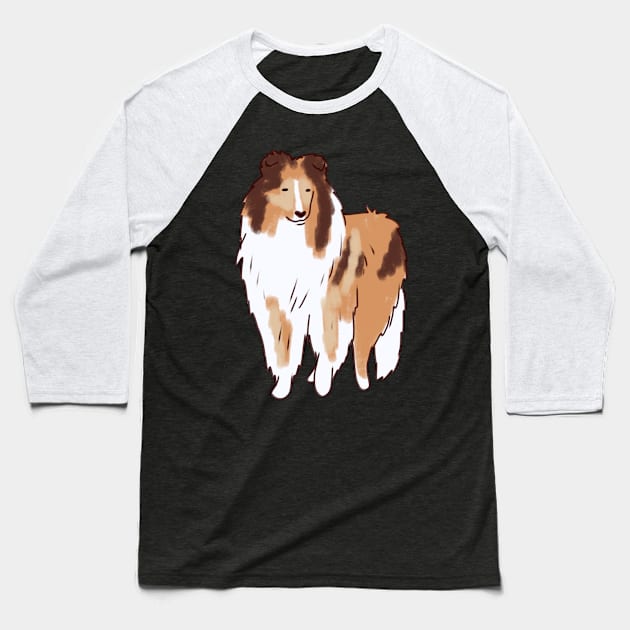 Collie rough illustration Baseball T-Shirt by Mayarart